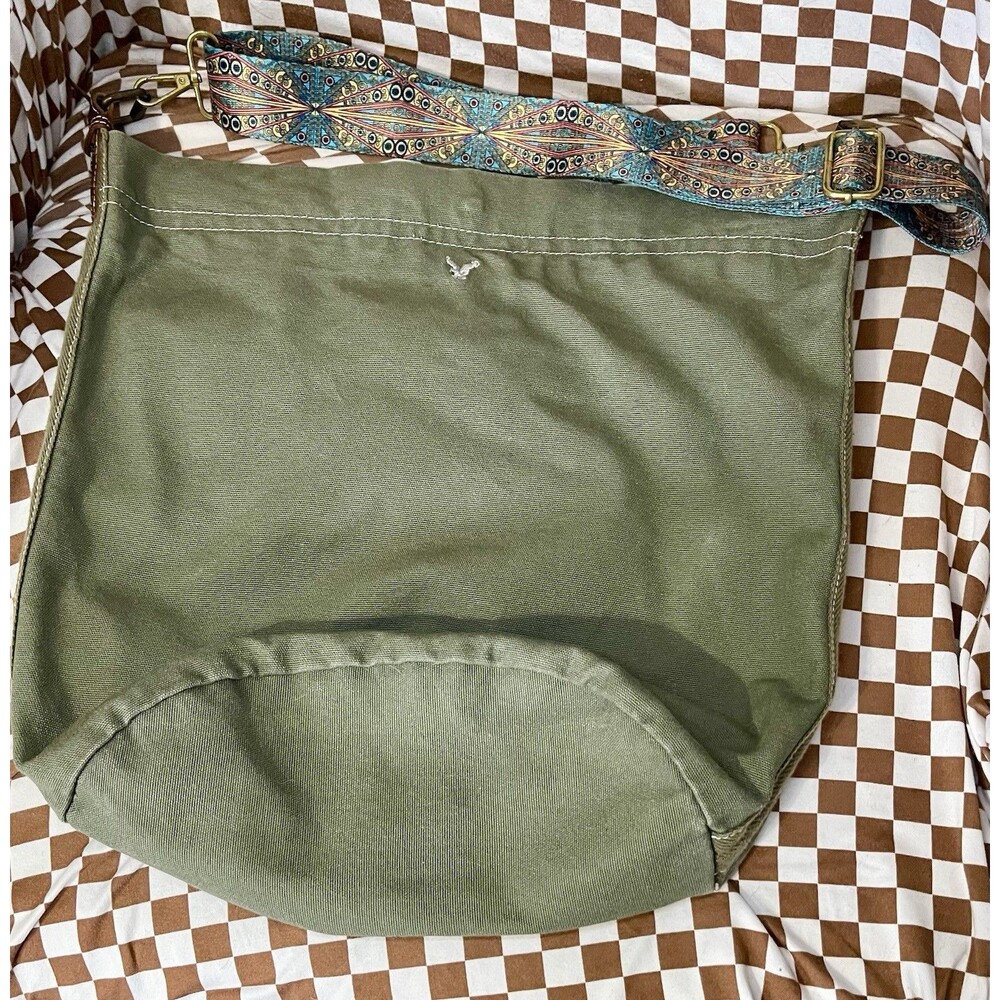 American Eagle Outfitters Shoulder Bag Army Green Vintage Utility Y2K 15”X14”